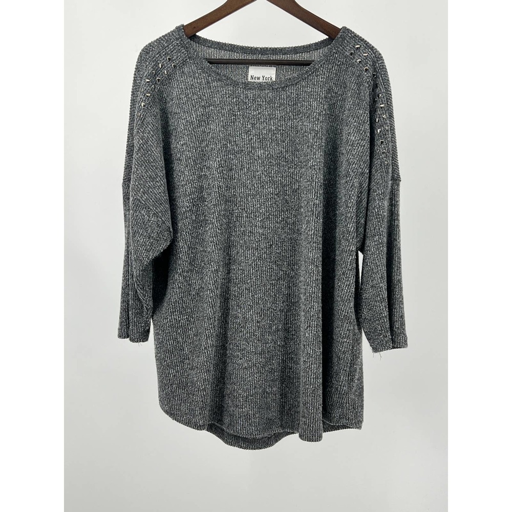 New York Laundry Knit Sweater Tunic Gray Women's Size 2X